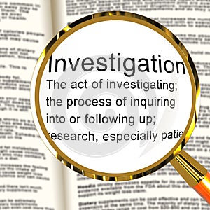 Criminal Investigation Definition Showing Crime Detection Of Legal Offense 3d Illustration