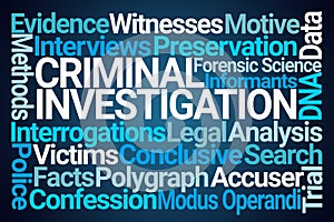 Criminal Investigation Word Cloud