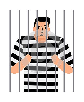 Criminal man in jail