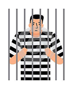 Criminal man in jail photo