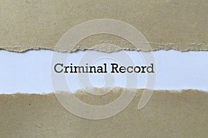 Criminal record on paper