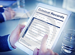 Criminal Records Insurance Form Graphic Concept