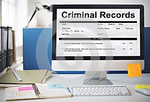 Criminal Records Insurance Form Graphic Concept