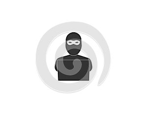 Criminal, robber, internet icon. Vector illustration. flat design