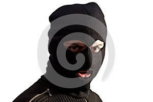 Criminal wearing black mask