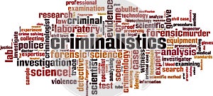 Criminalistics word cloud