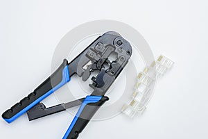 Crimping power tools for a network cable