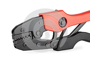 Crimping tool electricity isolated on white