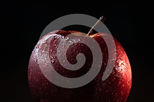 Crimson Brilliance: Apple's Dance in the Rain