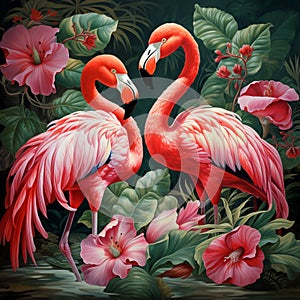 Crimson Flamingo Flowers: Majestic Beings in Nature's Kingdom