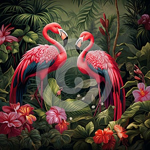 Crimson Flamingo Flowers: Majestic Beings in Nature's Kingdom