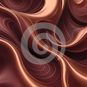 Crimson Flow Abstract Fluid Dynamics in Copper Red 3D Render