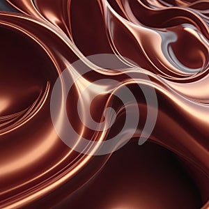 Crimson Flow Abstract Fluid Dynamics in Copper Red 3D Render
