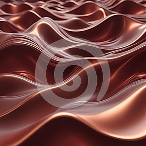 Crimson Flow Abstract Fluid Dynamics in Copper Red 3D Render
