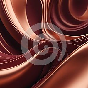 Crimson Flow Abstract Fluid Dynamics in Copper Red 3D Render