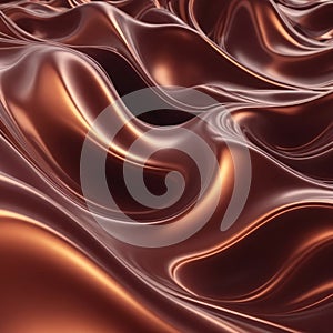Crimson Flow Abstract Fluid Dynamics in Copper Red 3D Render