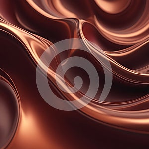 Crimson Flow Abstract Fluid Dynamics in Copper Red 3D Render