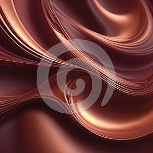 Crimson Flow Abstract Fluid Dynamics in Copper Red 3D Render