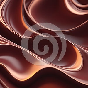 Crimson Flow Abstract Fluid Dynamics in Copper Red 3D Render