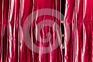 Crimson red curtain as an abstract background