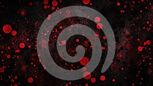 Crimson Spots on Black Background, abstract illustration