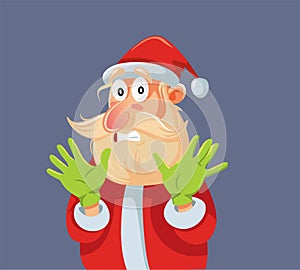 Cringe Face Santa Claus Refusing and Denying Vector Cartoon