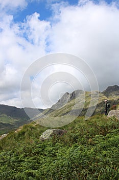 Pike of Stickle and Gimmer Crag from Side Pike.