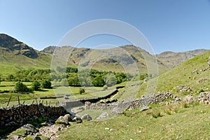 Crinkle Crags at head of Mickleden valley, Lake District