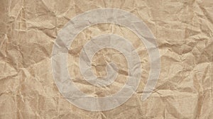 Crinkle crumpled kraft paper background with textured