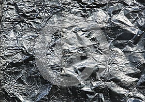 Crinkled tinfoil, aluminium foil