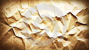 Crinkled, vintage-toned kraft paper texture
