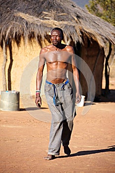 Crippled black African man