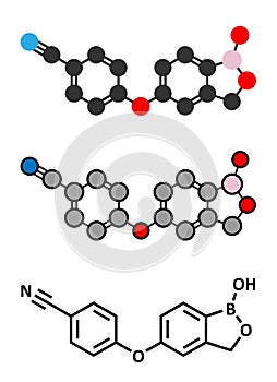Crisaborole eczema drug molecule (Phosophodiesterase-4 inhibitor