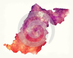 Crisana region watercolor map of Romania photo