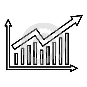 Crisis bar chart icon, outline style