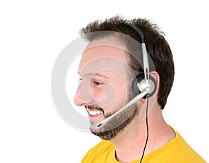 Crisis Center Volunteer Or Phone Support Man Smiling