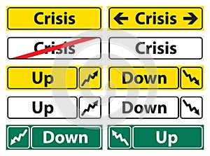 Crisis direction sign
