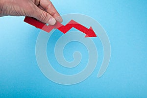 Crisis and financial collapse, concept. Copy space