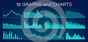 Crisis. Graphs and charts templates. Business infographics. Statistic and data, bankruptcy, financial crisis, money loss, down