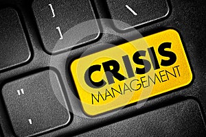 Crisis management - process by which an organization deals with a disruptive and unexpected event that threatens to harm the