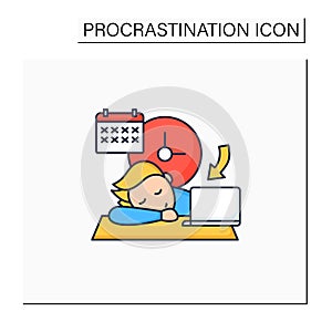 Crisis marker procrastinator color icon