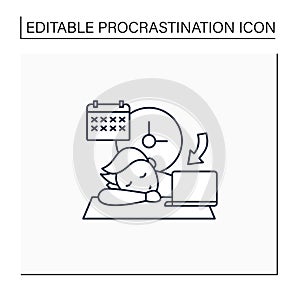 Crisis marker procrastinator line icon