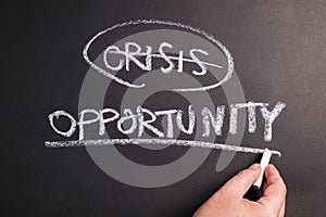 Crisis and Opportunity Chalk Writing