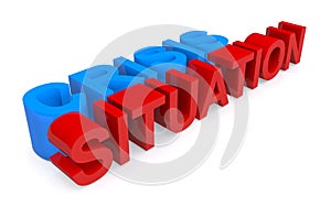 Crisis situation on white