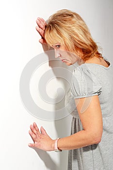 Crisis. Stressed lady.