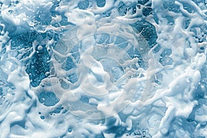 Crisp Blue Soap Suds and Bubbles Texture Background