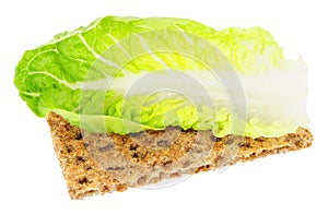 Crisp Bread With Lettuce Leaf Low Calorie Diet Food