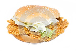 Crisp Chicken Burger With Lettuce.