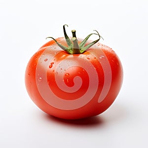 Crisp And Clean Tomato On White Background