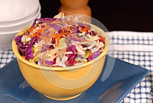 Crisp cole slaw with carrot in